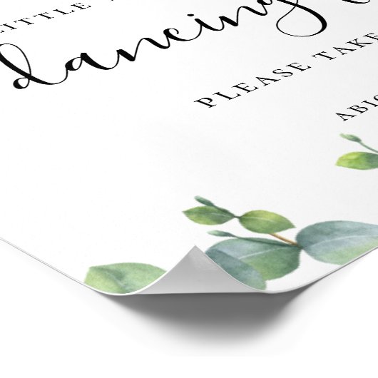 Eukalyptus-Blätter Hochzeitplakat Poster (Ecke)