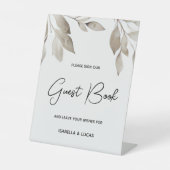 Eukalyptus-Blätter Hochzeitsbuch Sockelschild (Vorderseite)