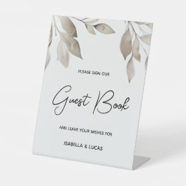 Eukalyptus-Blätter Hochzeitsbuch Sockelschild
