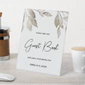 Eukalyptus-Blätter Hochzeitsbuch Sockelschild (In SItu)