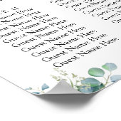 Eukalyptus-Blätter Hochzeitsdiagramm Poster (Ecke)