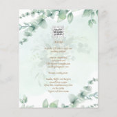 Eukalyptus-Blätter Hochzeitseinladungen digital Flyer (Hinten)