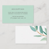 Eukalyptus-Blätter Hochzeitsempfang Begleitkarte (Vorne/Hinten)