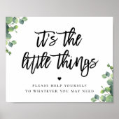 Eukalyptus-Blätter Hochzeitsfeier Poster (Vorne)