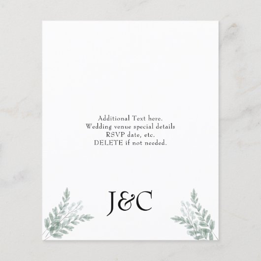 Eukalyptus-Blätter Hochzeitsfeiern Flyer (Hinten)