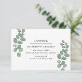 Eukalyptus-Blätter Hochzeitskarte Einladung (Stehend Vorderseite)