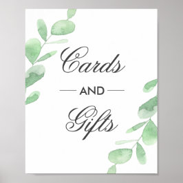 Eukalyptus-Blätter. Hochzeitskarten und Geschenke Poster