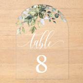 Eukalyptus-Blätter Hochzeitsplattform Acryleinladungen (Vorderseite)