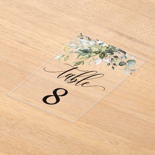 Eukalyptus-Blätter Hochzeitsplattform Acryleinladungen (Ablage )