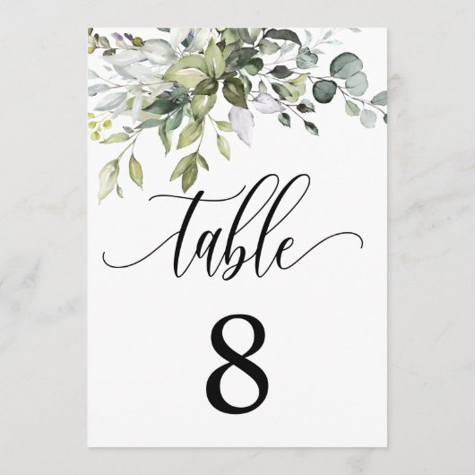 Eukalyptus-Blätter Hochzeitsplattform Einladung (Rückseite)