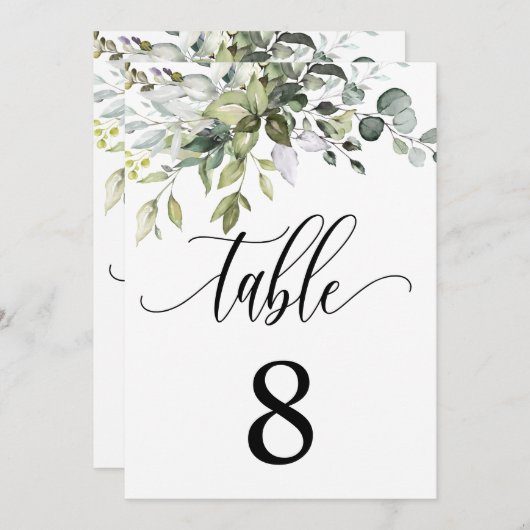 Eukalyptus-Blätter Hochzeitsplattform Einladung (Vorne/Hinten)