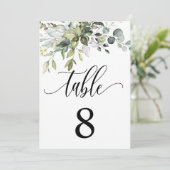 Eukalyptus-Blätter Hochzeitsplattform Einladung (Stehend Vorderseite)