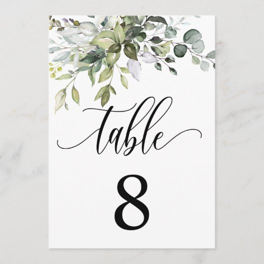 Eukalyptus-Blätter Hochzeitsplattform Einladung (Vorderseite)