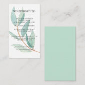 Eukalyptus-Blätter Hochzeitsreise Begleitkarte (Vorne/Hinten)