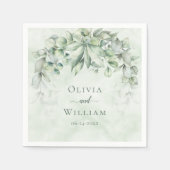 Eukalyptus-Blätter Hochzeitssache Serviette (Vorderseite)