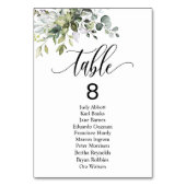 Eukalyptus-Blätter Hochzeitsstichtabelle Tischnummer (Vorderseite)