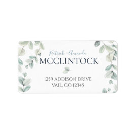 Eukalyptus-Blätter - Hochzeitssymbol Adressaufkleber