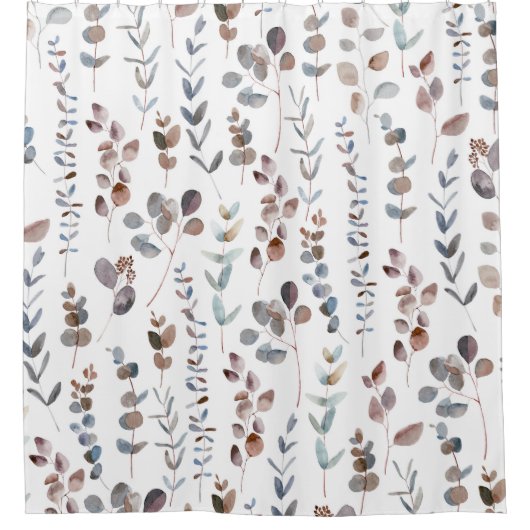 Eukalyptus-Blätter in Farbe Duschvorhang (Vorderseite)