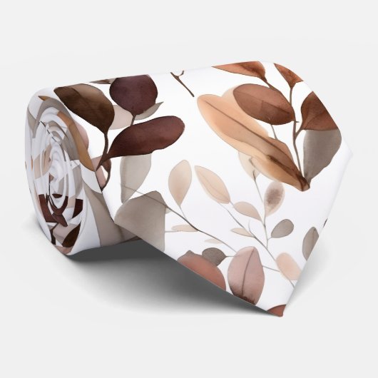 Eukalyptus-Blätter in farbenfrohen Wasserfarben Ru Krawatte (Gerollt)