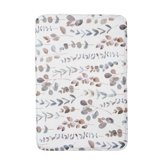 Eukalyptus-Blätter in Farbtönen Badematte (Vorderseite Vertikal)