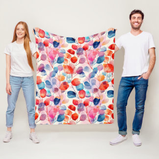 Eukalyptus-Blätter in Farbtönen Fleecedecke