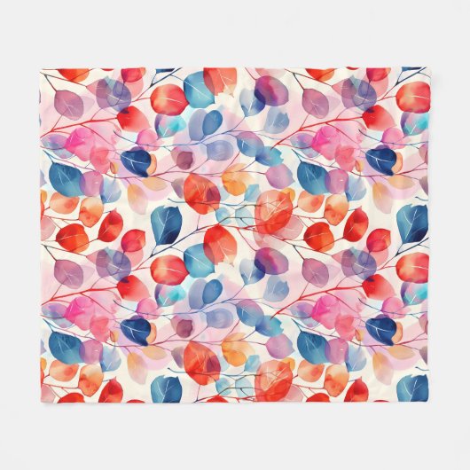 Eukalyptus-Blätter in Farbtönen Fleecedecke (Vorderseite (Horizontal))