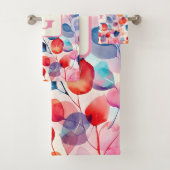 Eukalyptus-Blätter in Farbtönen, monogramm Badhandtuch Set (Insitu)