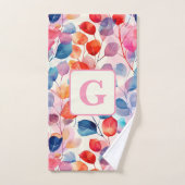 Eukalyptus-Blätter in Farbtönen, monogramm Badhandtuch Set (Handtuch)