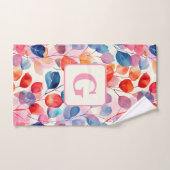 Eukalyptus-Blätter in Farbtönen, monogramm Badhandtuch Set (Handtuch)