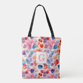 Eukalyptus-Blätter in Farbtönen, monogramm Tasche (Rückseite)