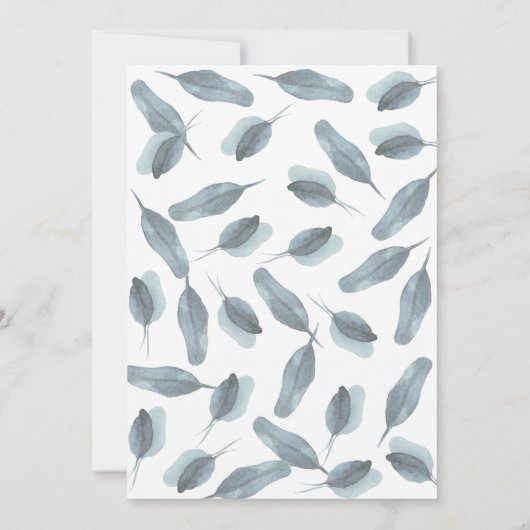 Eukalyptus-Blätter in grünen Blättern Save the Dat Date (Rückseite)