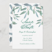 Eukalyptus-Blätter in grünen Blättern Save the Dat Save The Date (Vorne/Hinten)