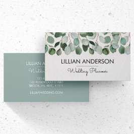 Eukalyptus-Blätter in moderner Aquarellfarbe Visitenkarte