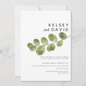 Eukalyptus-Blätter in Rot-Gold Einladung (Vorderseite)