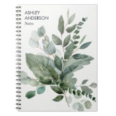 Eukalyptus-Blätter in tropischer Wasserfarbe Notizblock (Vorderseite)