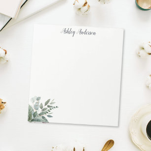 Eukalyptus-Blätter in tropischer Wasserfarbe Notizblock