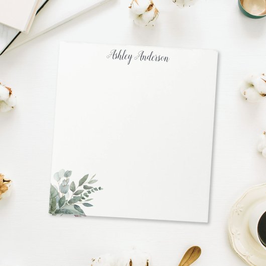 Eukalyptus-Blätter in tropischer Wasserfarbe Notizblock