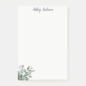 Eukalyptus-Blätter in tropischer Wasserfarbe Post-it Klebezettel (Vorderseite)