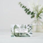 Eukalyptus-Blätter in tropischer Wasserfarbe Visitenkarte (Stehend Vorderseite)