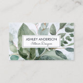 Eukalyptus-Blätter in tropischer Wasserfarbe Visitenkarte (Vorderseite)