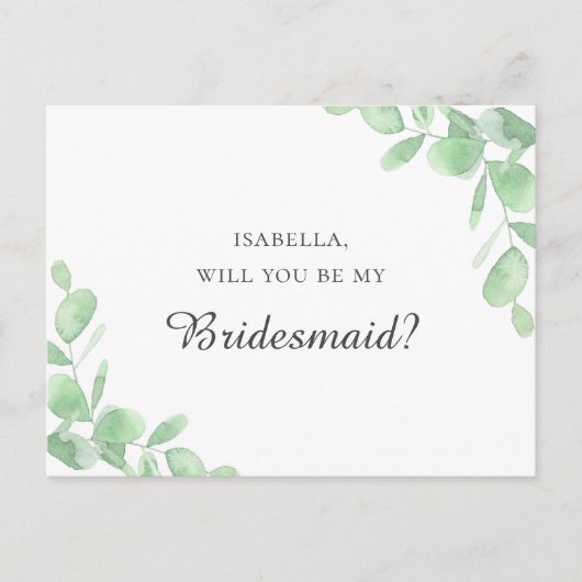 Eukalyptus-Blätter. Junggesellinnenabschiede Postkarte (Vorderseite)