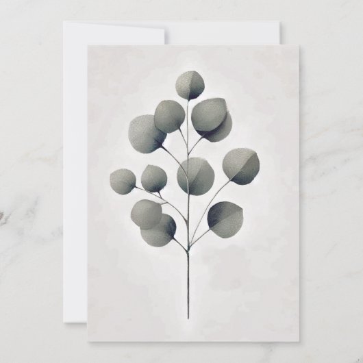 Eukalyptus Blätter Leaf Art Wedding Brautparty Einladung (Rückseite)