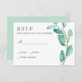 Eukalyptus-Blätter mit Hochzeitstipendium RSVP Karte (Vorne/Hinten)