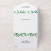 Eukalyptus-Blätter mit modernen Diamantrahmen All In One Einladung (Außenbereich)