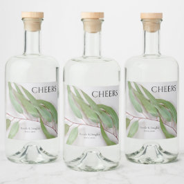 Eukalyptus-Blätter mit Schatten Alkoholflaschenetikett