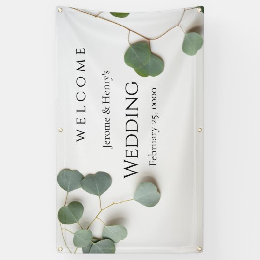 Eukalyptus-Blätter mit Textfläche Banner (Vertikal)