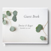 Eukalyptus-Blätter mit Textfläche Gästebuch (Vorderseite)