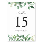 Eukalyptus Blätter Moderne Grünpflanzen Elegante H Tischnummer (Vorderseite)