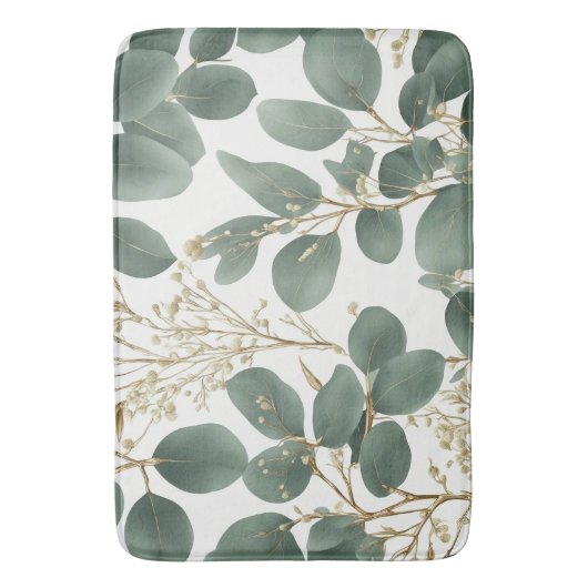 Eukalyptus-Blätter Muster Badematte (Vorderseite Vertikal)