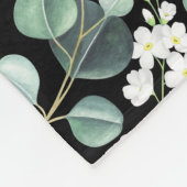 Eukalyptus-Blätter: Muster für weiße Blume Fleecedecke (Ecke)